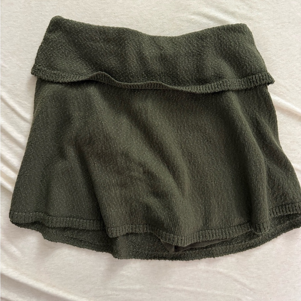 Free People Dark Green Knit Skort